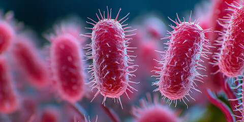Aufkleber - Microscopic view of bacteria cells multiplying rapidly