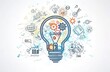 © Solo Leveling - A creative illustration of a light bulb filled with gears and scientific symbols, representing innovation and ideas.