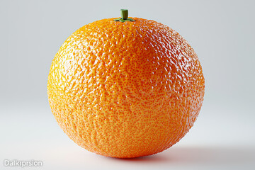 Sticker - An orange isolated on a white background highlights its vibrant orange peel. Concept of fruit isolated on white.