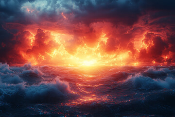 Poster - a vibrant sunset fading into a dark, stormy sky represents the emotional transition from joy to sadn