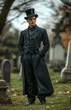 © BRH - Smart  undertaker man wearing top hat and suit posing
