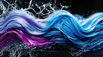 Wall Mural - Vibrant Colors Flowing with Water Splash Effects