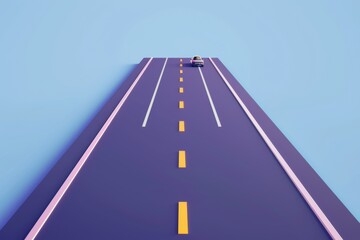 Empty 3d isometric road with lines. Isolated. Abstract road design. car background design. Highway ads. abstract empty road isolated. 3d highway ad. Iometric piece of road with soil section