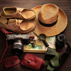 The equipment shown in this photograph is commonly brought on trips.