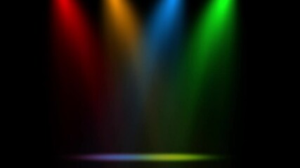 Poster - Disco lights on the stage from top 4k animation seamless loop. Spotlight animating background