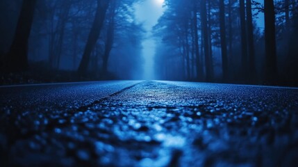 Wall Mural - mystical moonlit road