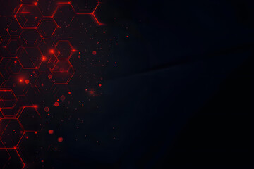 Wall Mural - abstract background from many hexagons. geometric background in red colors. projection of red hexagons on a dark background. sci-fi concept. cyberpunk style