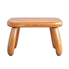 Wall Mural - Stylish wooden stool on a transparent background with elegant design