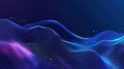 Fototapete - Abstract Digital Waves in Minimalist Style