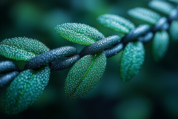 Poster - A retailer tracking its supply chain using blockchain to ensure ethical sourcing, representing the role of blockchain in sustainable practices. Concept of sustainability.