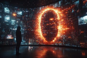 Aufkleber - A government exploring the use of the metaverse for virtual town halls and public services, representing the potential for immersive experiences in governance. Concept of governance.