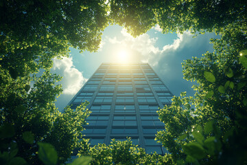 Poster - A corporation's sustainability report highlighting its use of green bonds to fund eco-friendly initiatives, showcasing the role of corporate sustainability in finance.
