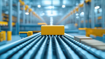 Aufkleber - Hightech conveyor system, seamless production flow, 3D illustration