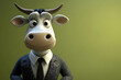 © Noufaldi - A cartoon cow in a suit, exuding a friendly and professional demeanor.