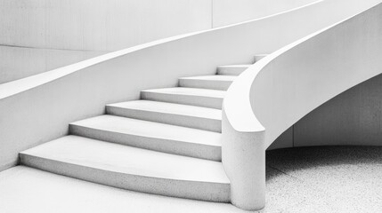Poster - Elegant Curved Staircase in Modern Architecture