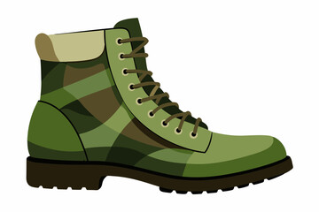 Sticker - Vector army boots filled outline icon design