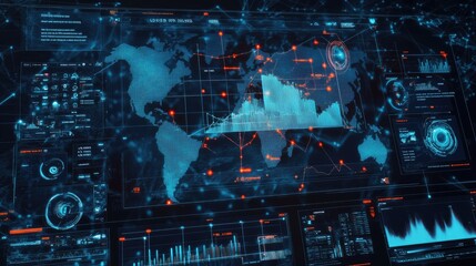 Poster - Futuristic Data Visualization and Analytics Interface