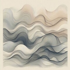 Fototapete - Black Wavy Lines Isolated on White Abstract Background Design