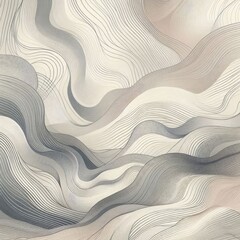 Fototapete - Black Wavy Lines Isolated on White Abstract Background Design