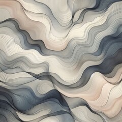Fototapete - Black Wavy Lines Isolated on White Abstract Background Design