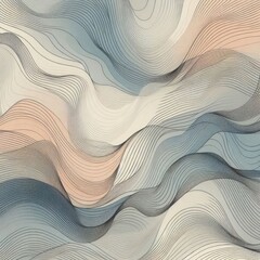 Fototapete - Black Wavy Lines Isolated on White Abstract Background Design