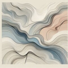 Fototapete - Black Wavy Lines Isolated on White Abstract Background Design