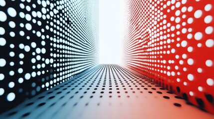 Leinwandbilder - A vibrant perspective through a colorful passage of light and dots