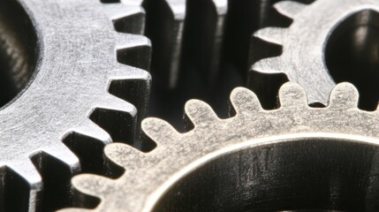 Poster - Close-up of Interlocking Metal Gears