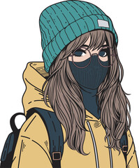 Wall Mural - Ski mask character design art