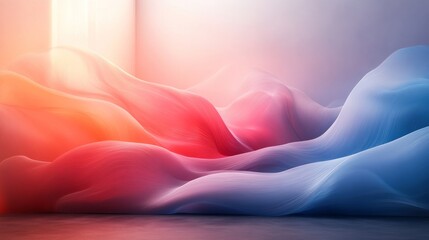 Aufkleber - Abstract waves in soft pastel colors, gradient art. Modern art and design concept
