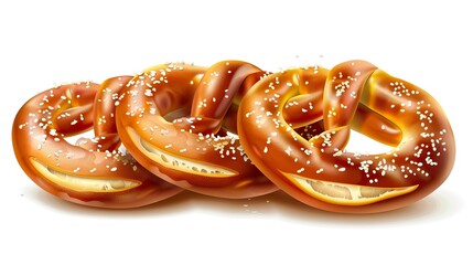 Realistic vector tasty pretzel illustration on the white transparent background, Thanksgiving day, Thanksgiving day celebration, octoberfest