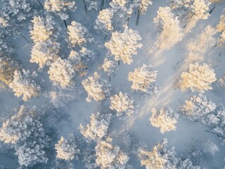 Wall Mural - serene snowy forest