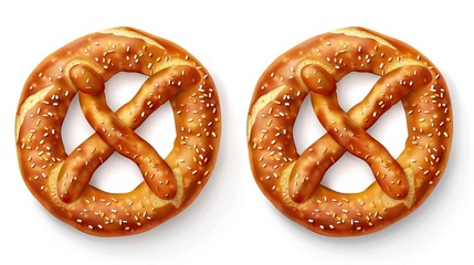 Realistic vector tasty pretzel illustration on the white transparent background, Thanksgiving day, Thanksgiving day celebration, octoberfest