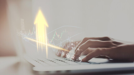 Business person evaluates metrics for business growth, setting goals for expansion. Insights on fostering continuous business growth through innovation and strategy. EIDE