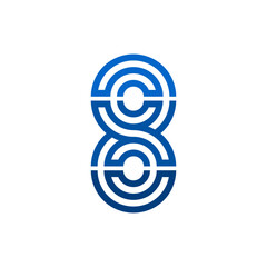 Fototapete - Monogram 8. Number 8. Number 8 design logo. Monogram letter mark 8 logo design. Monogram design vector logo. Monogram number 8 logo design. Simple number 8 monogram. Monogram 8 design logo. 