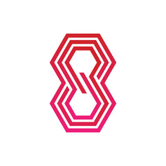 Fototapete - Monogram 8. Number 8. Number 8 design logo. Monogram letter mark 8 logo design. Monogram design vector logo. Monogram number 8 logo design. Simple number 8 monogram. Monogram 8 design logo. 