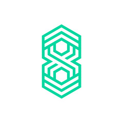 Fototapete - Monogram 8. Number 8. Number 8 design logo. Monogram letter mark 8 logo design. Monogram design vector logo. Monogram number 8 logo design. Simple number 8 monogram. Monogram 8 design logo. 