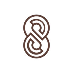 Fototapete - Monogram 8. Number 8. Number 8 design logo. Monogram letter mark 8 logo design. Monogram design vector logo. Monogram number 8 logo design. Simple number 8 monogram. Monogram 8 design logo. 