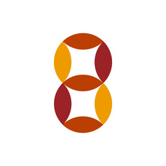 Fototapete - Monogram 8. Number 8. Number 8 design logo. Monogram letter mark 8 logo design. Monogram design vector logo. Monogram number 8 logo design. Simple number 8 monogram. Monogram 8 design logo. 