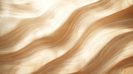 Wall Mural - A warm and inviting light wooden plank surface showcasing natural grain patterns and gentle ripples in a soft golden hue