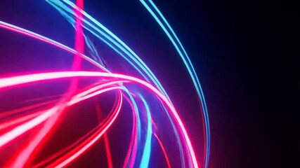 Poster - Abstract neon light background with bright streaks and dynamic shapes	
