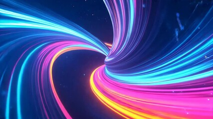 Poster - Abstract neon light background with bright streaks and dynamic shapes	
