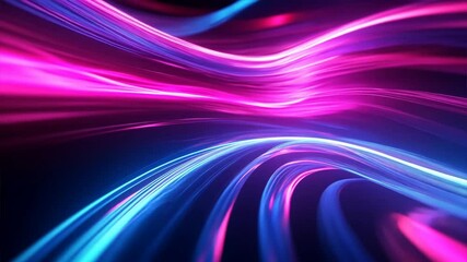 Poster - Abstract neon light background with bright streaks and dynamic shapes	
