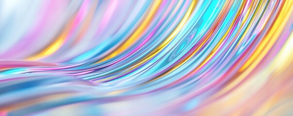 Poster - Neon Holographic Wave Render in 3D Style