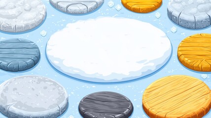 Poster - Circular Cartoon Style Game Frame Background