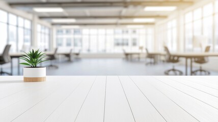 Aufkleber - Minimalist Office Space with Plant on Table