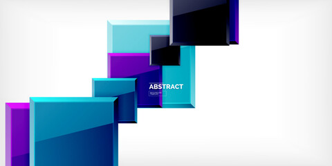 Wall Mural - shiny glossy metallic or plastic square design background. vector illustration for wallpaper, banner