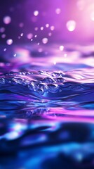 Poster - Colorful bokeh lights reflecting on water surface, abstract artistic view