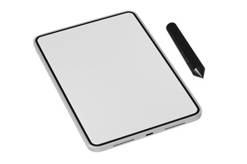 Poster - 3d Digital Graphics Drawing Tablet Monitor Pen with tablet icon. Minimal tablet computer with pen. Art, Clipart Digital drawn stylus cartoon, object, graphic, line art, painting concept. 3d render.