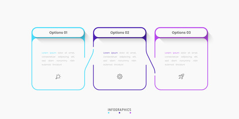 Wall Mural - vector infographic label design template with icons and 3 options or steps. can be used for process 